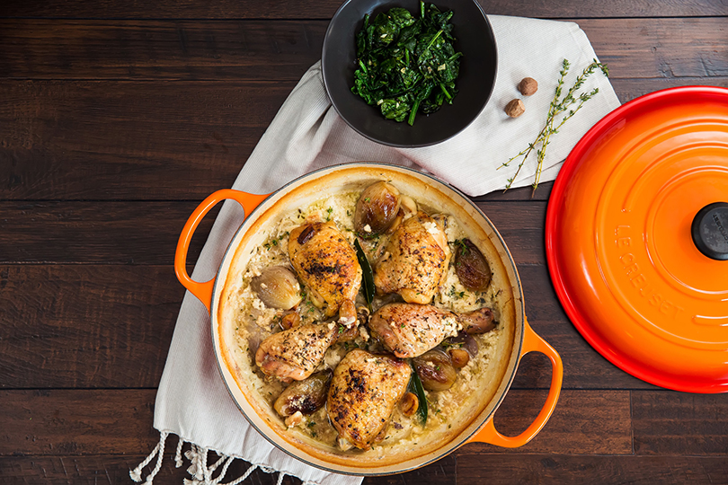 Poulet à la provençale braisé au lait